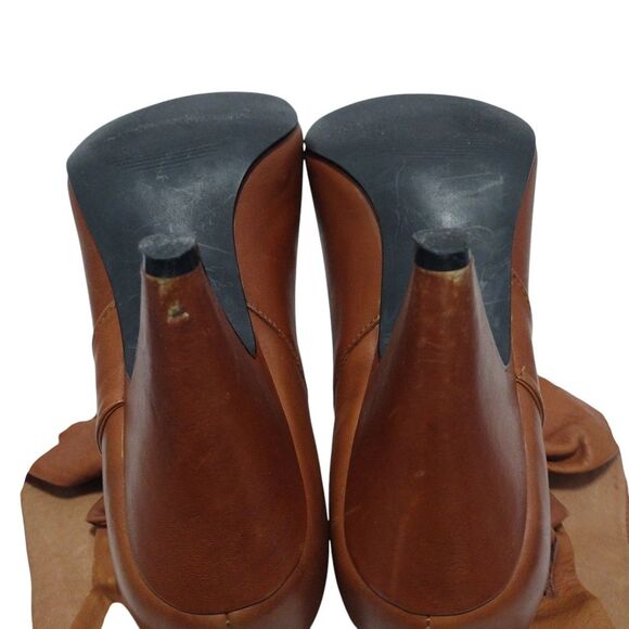 Steve Madden Jess Slouch Ankle Boots 3" Mid Heels 7.5M Brown Pull-On Boho Chic - Picture 8 of 15